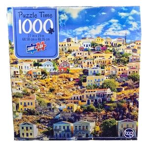New Unopened Sure-Lox Puzzle Time 1000 Piece Puzzle Greek Island Of Symi Age 14+